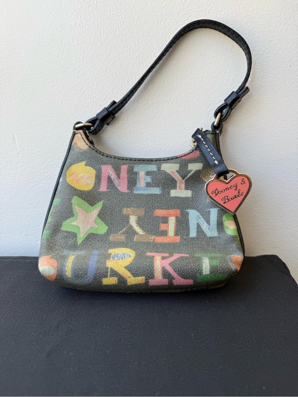 Y2K Dooney & Bourke Black/ Rainbow Logo  Mini Bag